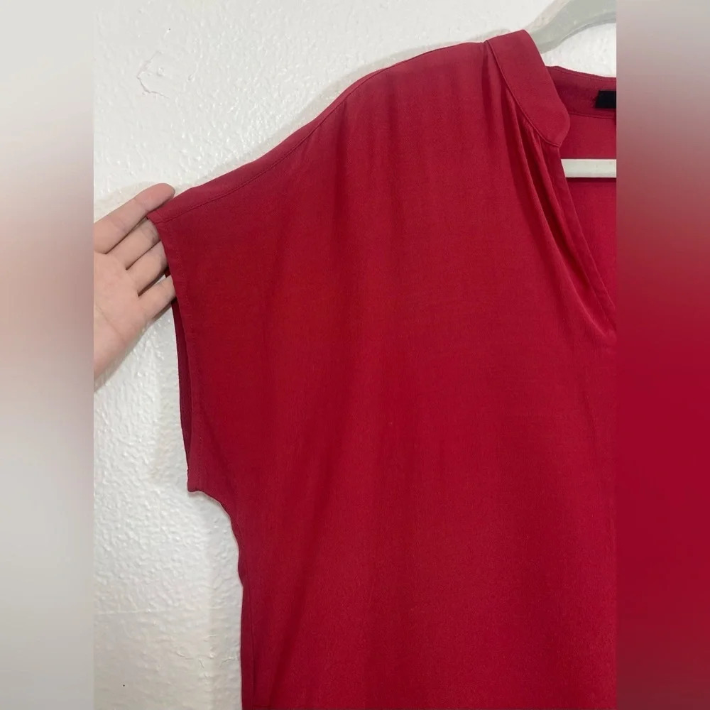 Madewell Bicoastal Tunic Dress Crimson Red Women’s Size Medium Oversized Relaxed - Picture 5 of 16